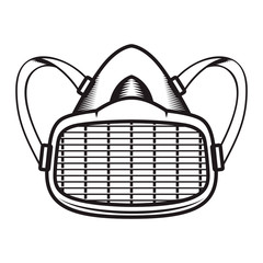 Icon of medical respiratory mask isolated on white background. Wuhan coronavirus theme. Design element for poster, card, banner, sign. Vector illustration