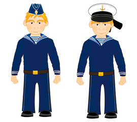 Vector illustration two sailors in year form