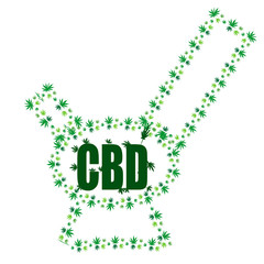 green inscription CBD.