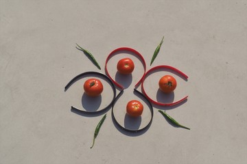 unique creation with vegetable and hairband