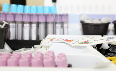 Patient personal health care research centre. Modern hospital hematology laboratory.