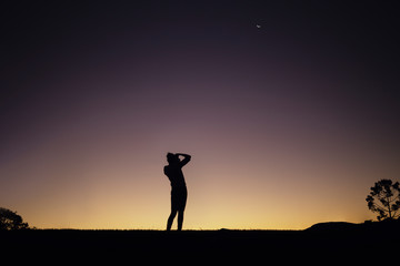 silhouette of young woman