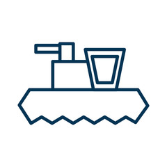 Harvester. Icon of a rural huge tractor for harvesting grain and wheat. Vector web outline thin line illustration on white background with editable stroke.