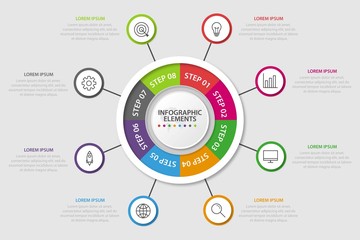 Vector infographic design template with 8 options