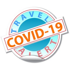 Covid-19 Travel Alert Sign and Sticker