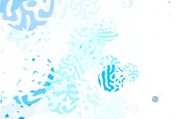 Light BLUE vector template with chaotic shapes.