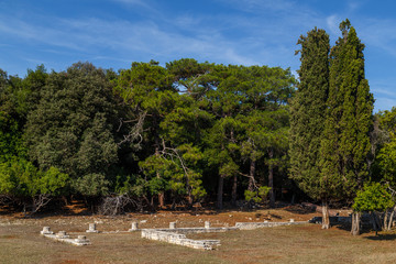 Ruins of Roman villa on Brijuni island, Croatia