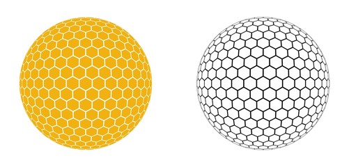Hexagonal Honeycomb Pattern in Circle Shape Vector
