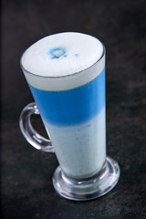 Butterfly pea blue matcha latte