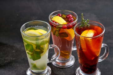 winter drinks with herbs and fruits