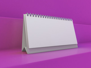 Empty desk calendar. Mockup luxury design concept. 3D