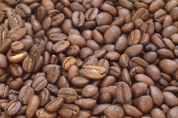 Roasted coffee beans background