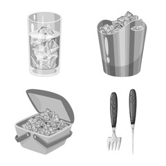 Vector design of square and purity logo. Collection of square and frozen stock symbol for web.