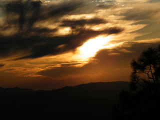 Fototapeta na wymiar few landscapes from Uttarakhand India along with beautiful sunset from Binsar forest