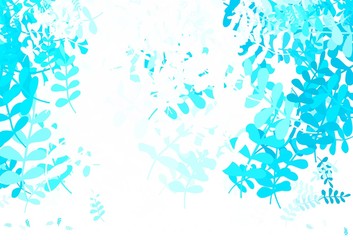 Light Green vector doodle backdrop with leaves.