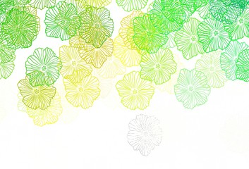 Light Green, Yellow vector elegant template with leaves.