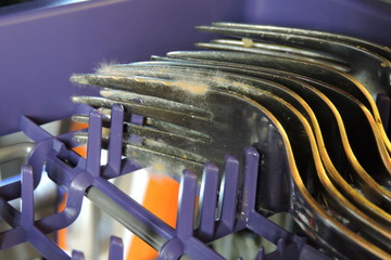 Some mold on forks inside a dishawsher