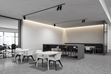 White office cafe corner with bar