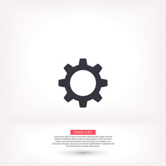 Gears vector icon , lorem ipsum Flat design