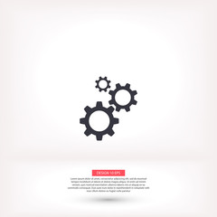 Gears vector icon , lorem ipsum Flat design