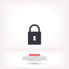 Lock vector icon , lorem ipsum Flat design