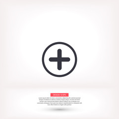 Plus vector icon , lorem ipsum Flat design