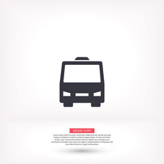 Bus vector icon , lorem ipsum Flat design