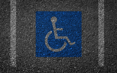 handicapped parking spot on road 