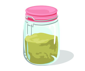 reusable mason jar glass no plastic eco lifestyle food container isolated on white background