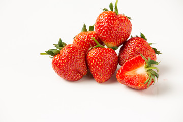 Strawberries on a white background