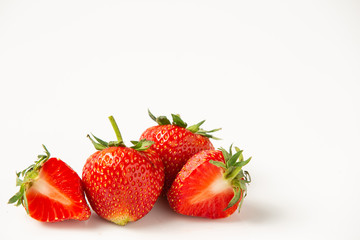 Strawberries on a white background