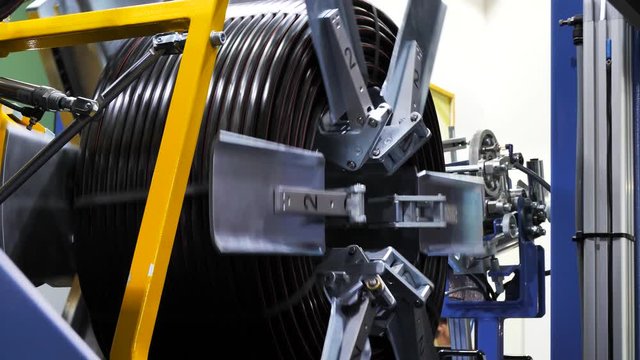 Production polypropylene pipes. Coil for winding cable and polypropylene pipes