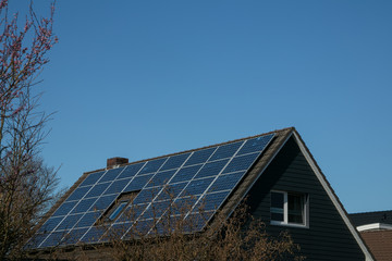 Fototapeta premium Solaranlage Dach, Solar Module