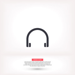 Headphones vector icon , lorem ipsum Flat design