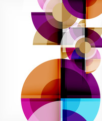 Obraz premium Abstract background, circle and triangle design round shapes overlapping. Geometric trendy template. Vector Illustration For Wallpaper, Banner, Background, Card, Book Illustration, landing page