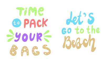 Travel life style inspiration quotes vector lettering set. Motivational typography. Calligraphy graphic design element.