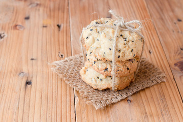 Cookies on wooden table
