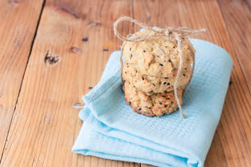 Cookies on wooden table