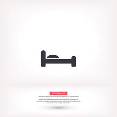 Bed vector icon , lorem ipsum Flat design