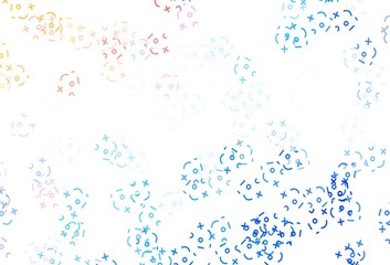 Light Blue, Red vector texture with mathematic symbols.