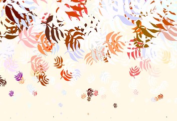 Light Brown vector elegant pattern with leaves.