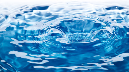 Blue water drop and wave splash background