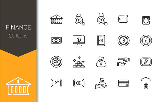 Finance and banking icon set