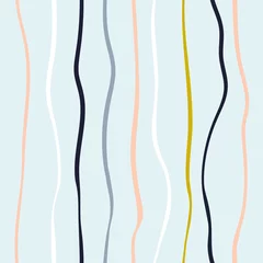 Dekokissen Streifen-Pastellmuster. Einfaches blaues geometrisches Muster im skandinavischen Stil. © Яна Фаркова