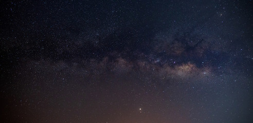 Starry night. Milky way long exposure grainy night shoot