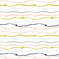 Tapeten Streifenpastellmuster mit Tupfenstruktur. Einfaches geometrisches Wellenmuster im skandinavischen Stil. © Яна Фаркова