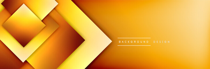 Square shapes composition geometric abstract background. 3D shadow effects and fluid gradients. Modern overlapping forms