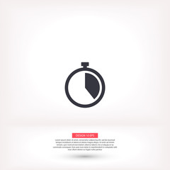 Stopwatch vector icon , lorem ipsum Flat design