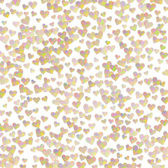 Geometric Hearts. Green, orange, and blue polygonal hearts in diamond style. Low poly hearts background. Astonishing vector illustration.