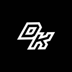 Fototapeta premium DK logo monogram with up to down style negative space design template